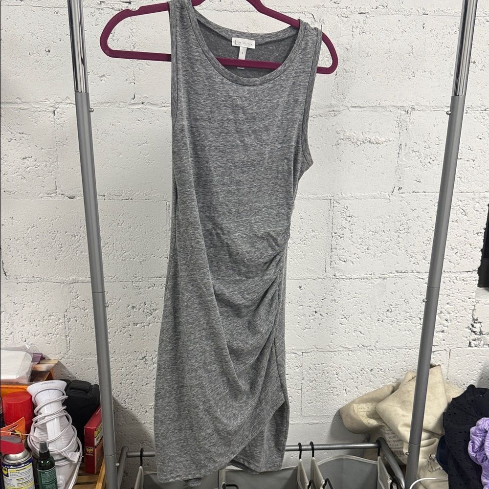 Gray Sleeveless Dress LEITH Rouched Cotton Dress Size Small - Worn ONCE